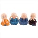 Resin Colorful 4 Buddha Monk Figurines Showpiece for Home and Car Interior Decor (Multicolour, Standard), Set of 4/4 Pic