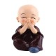 Resin Colorful 4 Buddha Monk Figurines Showpiece for Home and Car Interior Decor (Multicolour, Standard), Set of 4/4 Pic