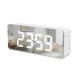 Digital LED Mirror Alarm Clock Smart Back Light Table Mirror Alarm Clock with Sensor Date and Temperature for Office Home and Bedroom for Heavy Sleeper